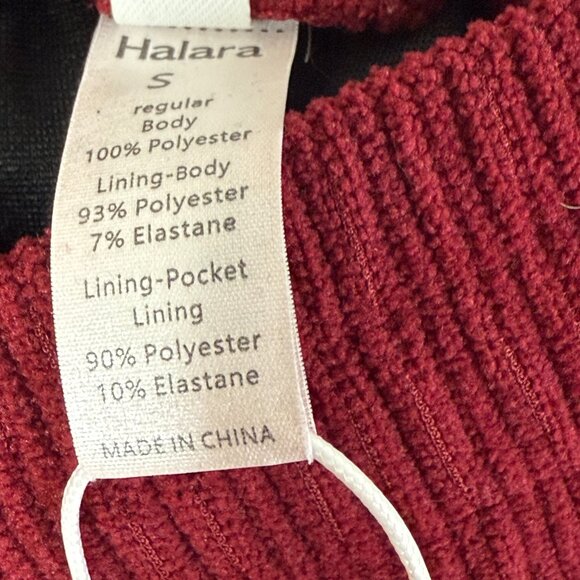 Halara Corduroy Wide Leg Elastic Waist Pull On Pants Womens S Red Burgundy NEW - Picture 3 of 8